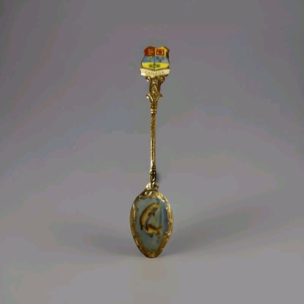 Canada Souvenir Spoon Vintage Fish Collectible Made in former Czechoslovakia 5"